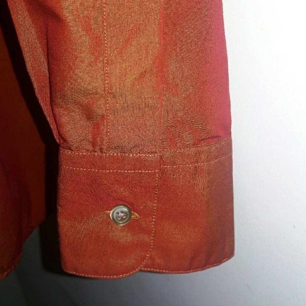 Claiborne Iridescent Orange Dress Shirt, L - Picture 3 of 5